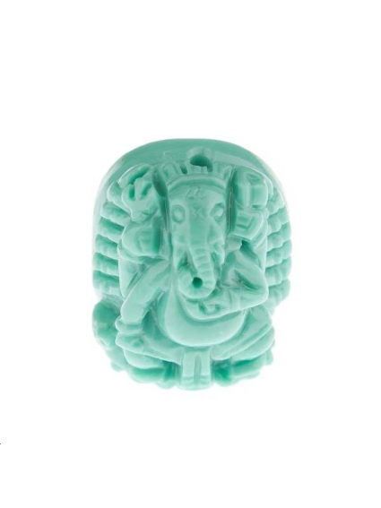 Ganesh bambou corail 15x12mm  Etoiles têtes de morts coeurs et autres formes- 1