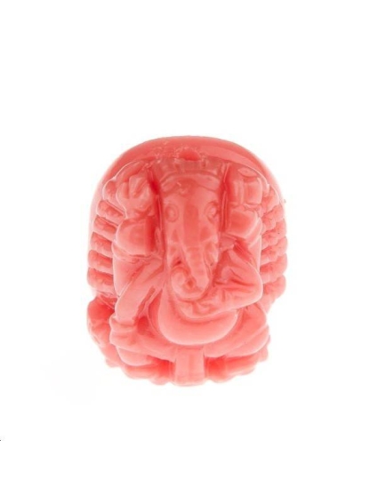 Ganesh bambou corail 15x12mm  Etoiles têtes de morts coeurs et autres formes- 1