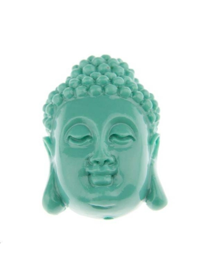 Bouddha serein bambou corail 20x27mm  Etoiles têtes de morts coeurs et autres formes- 1