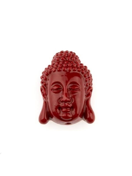 Bouddha serein bambou corail 15x20 mm  Etoiles têtes de morts coeurs et autres formes- 1