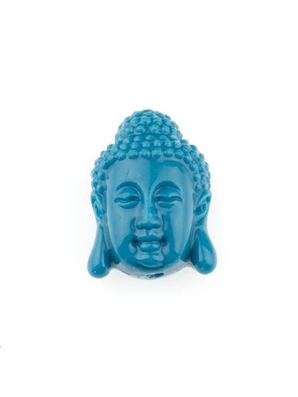 Bouddha serein bambou corail 15x20mm  Etoiles têtes de morts coeurs et autres formes- 1