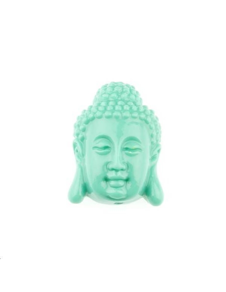 Bouddha serein bambou corail 15x20mm  Etoiles têtes de morts coeurs et autres formes- 1