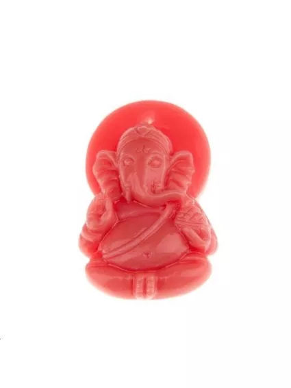 Ganesh bambou corail pendentif 16x25mm  Les pendentifs en pierre Fine- 1