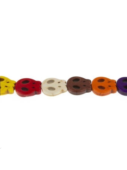 Howlite teintée tête de mort 15x13mm  Etoiles têtes de morts coeurs et autres formes- 1