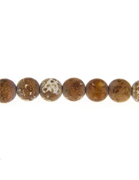 Agate givrée ronde 12mm  Perles rondes 12-13mm - 1