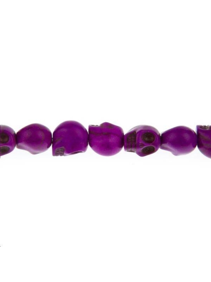 Howlite teintée tête de mort 10mm  Les lots d'Etoiles coeurs et autres sujets- 1