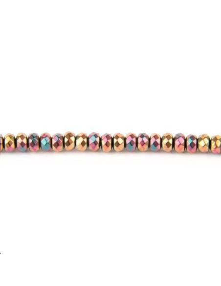Hématite rondelle facettes 3mm  Les hématites - 1 Hématite rondelle facettes 3mm  Les hématites - 1