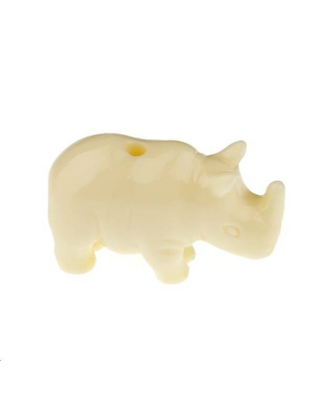 Rhinocéros bambou corail 26x15mm  Etoiles têtes de morts coeurs et autres formes- 1