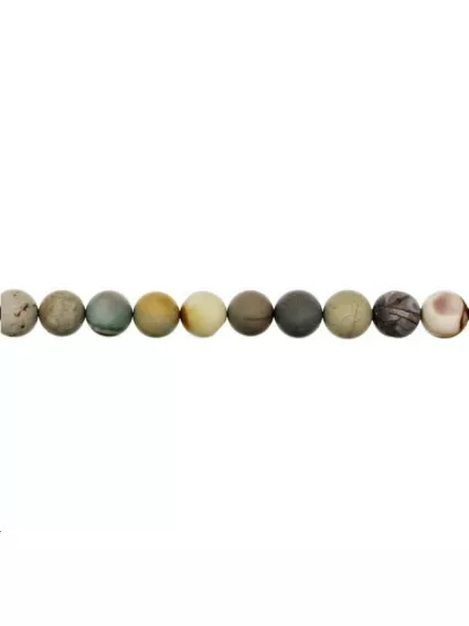 Jaspe landscape rond 9-10mm  Perles rondes 10-11mm - 1