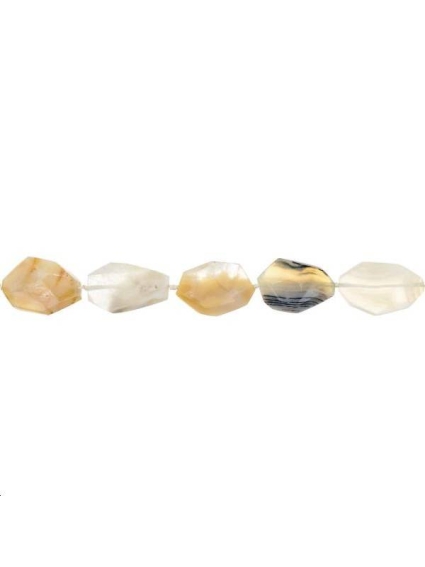 Agate naturelle galet facetté 30-24mm  Pierres ovales et plates - 1