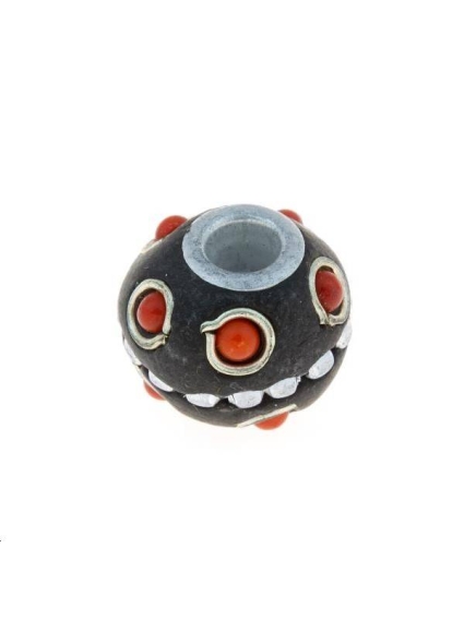 Perle cachemire rouge 12MM  Les perles cachemires- 1