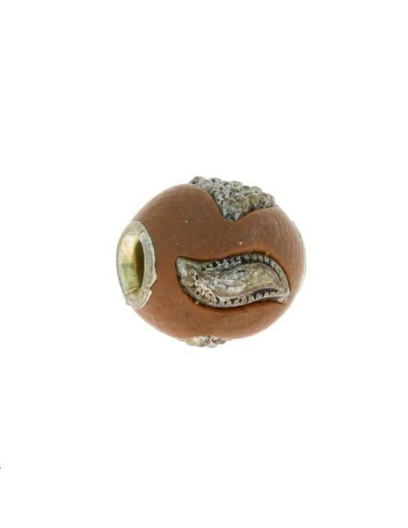 Perle cachemire marron 12MM  Les perles cachemires- 1