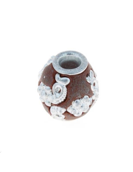 Perle cachemire marron 16MM  Les perles cachemires- 1