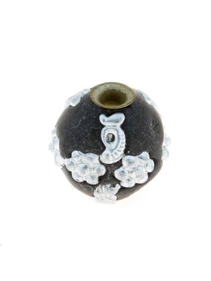 Perle cachemire noir 16MM  Les perles cachemires- 1