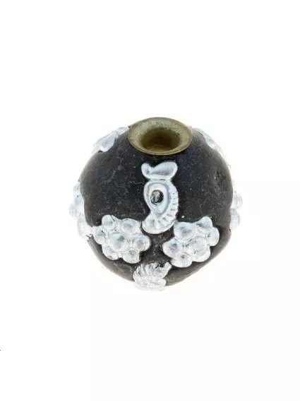 Perle cachemire noir 16MM  Les perles cachemires- 1