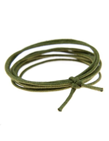 Coton ciré 1,3mm kaki  Coton ciré 1,3mm- 1