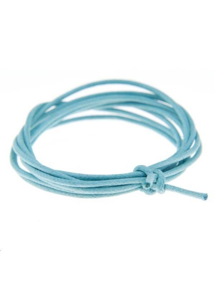 Coton ciré 1,3mm turquoise  Coton ciré 1,3mm- 1