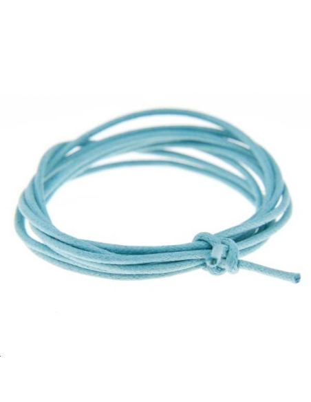 Coton ciré 1,3mm turquoise  Coton ciré 1,3mm- 1