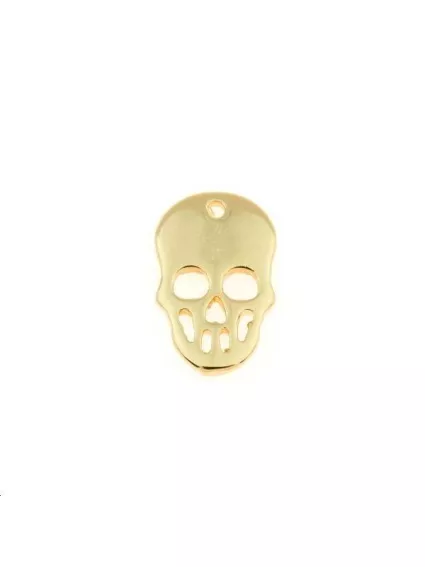 Tête de mort plate 11x7mm 1 trou  Pendentifs- 1