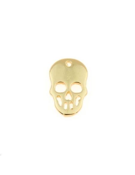 Tête de mort plate 11x7mm 1 trou  Pendentifs- 1