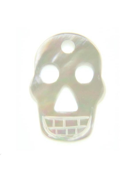 Nacre blanche tete de mort  9x1  Les pendentifs en nacre- 1