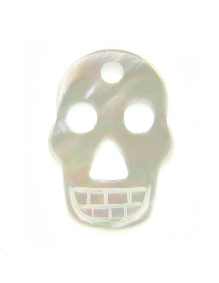 Nacre blanche tete de mort  9x1  Les pendentifs en nacre- 1 Nacre blanche tete de mort  9x1  Les pendentifs en nacre- 1