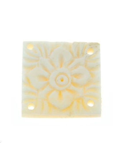 Intercalaire carré fleur en os  Matières naturelles- 1
