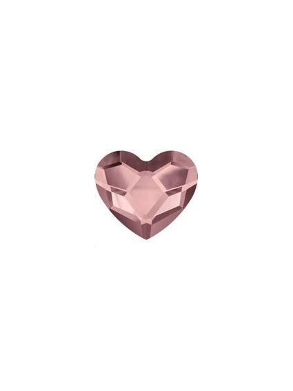 Heart flat back 6mm cr antique pink 2