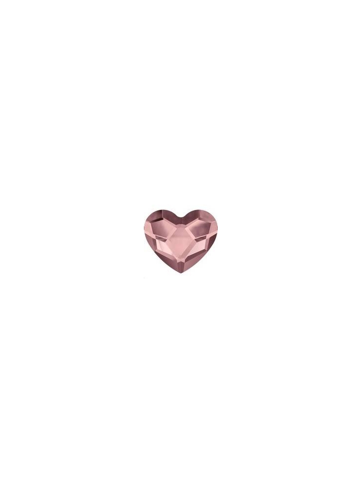 Heart flat back 6mm cr antique pink  Heart flat back- 1