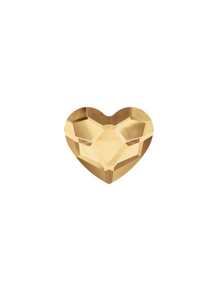 Heart flat back 6mm golden shadow  Heart flat back- 2