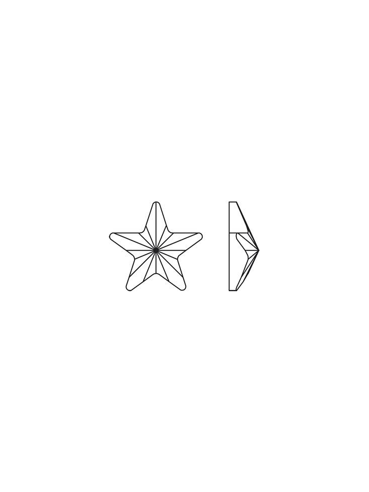 Rivoli star flat back 5mm crystalAB  Rivoli star flat back- 3