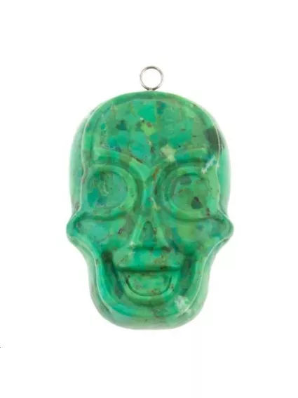 Turquoise compressée teintée 67x43mm  Les pendentifs en pierre Fine- 1