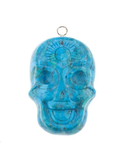 Turquoise compressée teintée 67x43mm  Les pendentifs en pierre Fine- 1