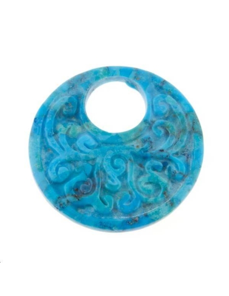 Turquoise compressée pendentif 34mm  Les pendentifs en pierre Fine- 1 Turquoise compressée pendentif 34mm  Les pendentifs en pierre Fine- 1