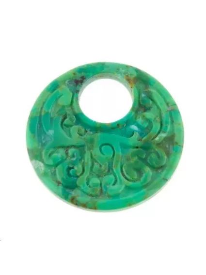 Turquoise compressée pendentif 34mm  Les pendentifs en pierre Fine- 1