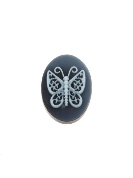 Camée agate noire oval 10x14mm  Les cabochons en pierre fine- 1