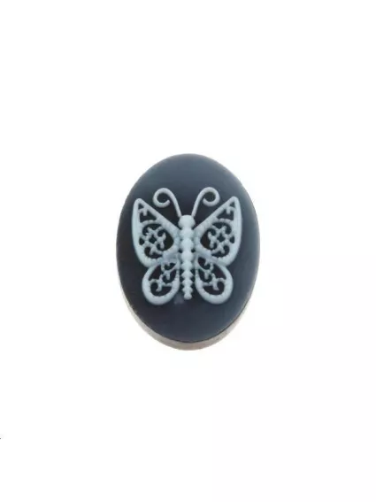 Camée agate noire oval 10x14mm  Les cabochons en pierre fine- 1