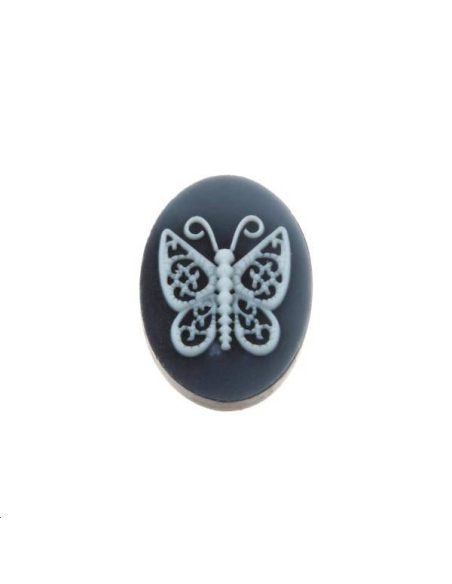 Camée agate noire oval 10x14mm  Les cabochons en pierre fine- 1