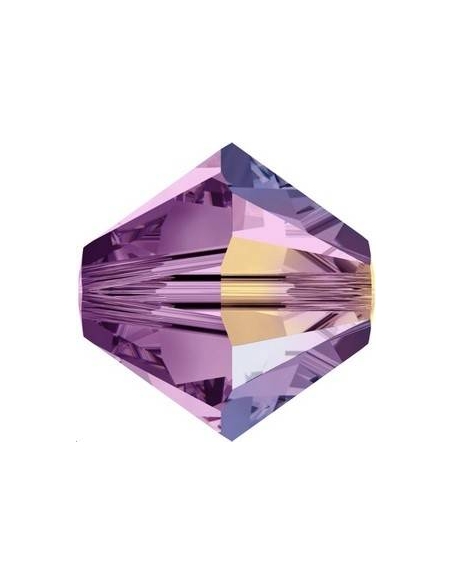 Lot toupies 4MM Light amethyst AB  Toupies 4mm AB (5301/5328)- 2 Lot toupies 4MM Light amethyst AB  Toupies 4mm AB (5301/5328)- 2