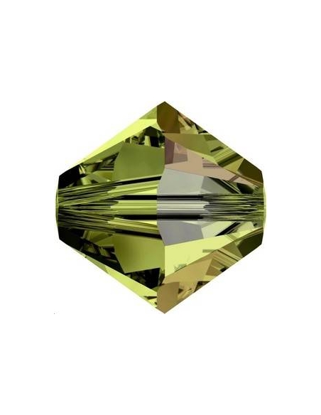 Lot toupies 4MM Olivine AB  Toupies 4mm AB (5301/5328)- 2 Lot toupies 4MM Olivine AB  Toupies 4mm AB (5301/5328)- 2