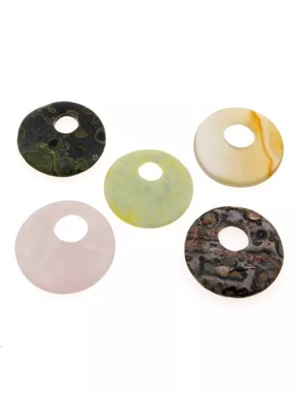 Pierres diverses cercle 21x25mm  Les pendentifs en pierre Fine- 1