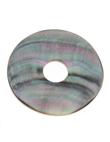 Nacre noire donuts 36-40mm  Les pendentifs en nacre- 1