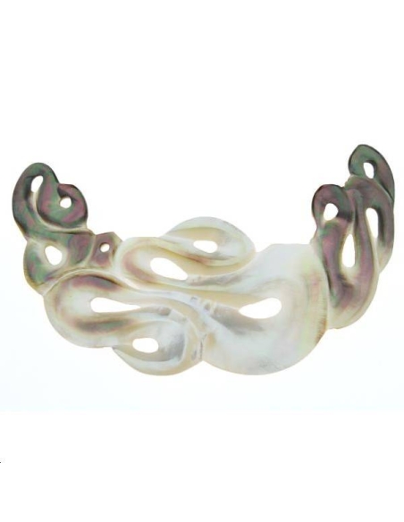 Nacre noire plastron entrelas 110x40mm  Les pendentifs en nacre- 1