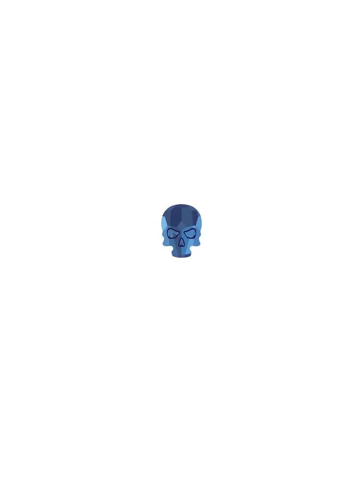 Skull flat back 14x10,5mm crystal metallic blue foiled Skull flat back 14x10,5mm crystal metallic blue foiled