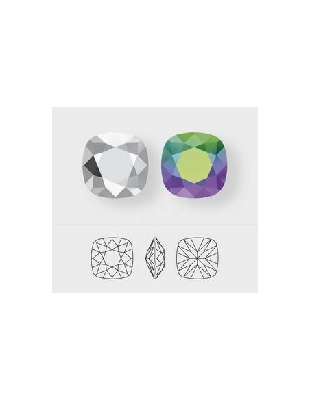 Cabochon 12mm crystal L. chrome F  Cabochons carré 12mm (4470)- 3 Cabochon 12mm crystal L. chrome F  Cabochons carré 12mm (4470)- 3