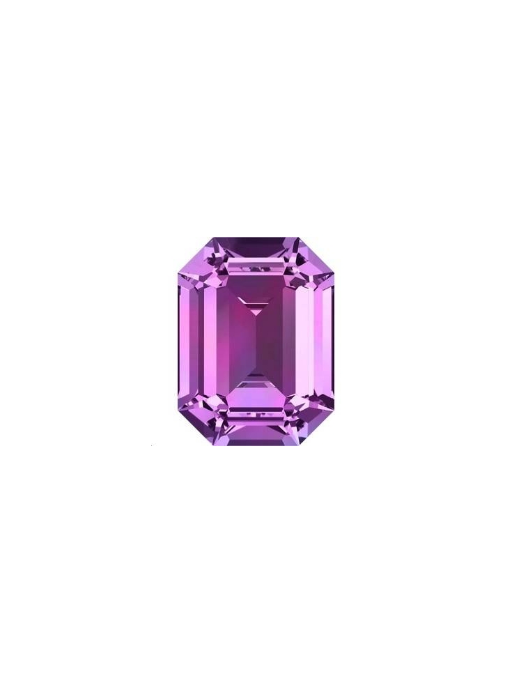 Rectangle 18X13mm Amethyst foiled  Octogone 18x13mm (4610)- 2