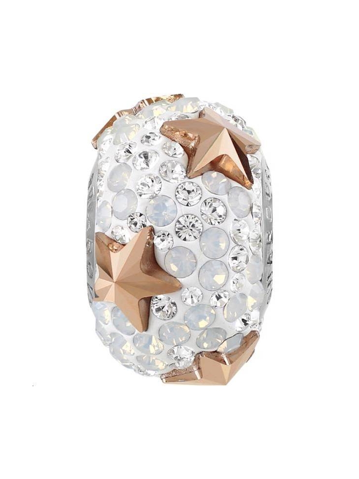 Pave bead 15mm cr ro go/wh op  (181712/2)- 2