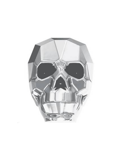 Skull bead 13mm cr light chrome 2X  Perles tête de mort 13mm- 1 2