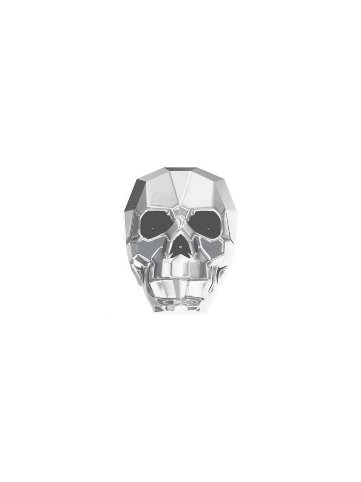 Skull bead 13mm cr light chrome 2X  Perles tête de mort 13mm- 2