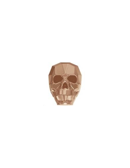 Skull bead 13mm cr rose gold 2X  Perles tête de mort 13mm- 1 Skull bead 13mm cr rose gold 2X  Perles tête de mort 13mm- 1